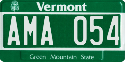 VT license plate AMA054
