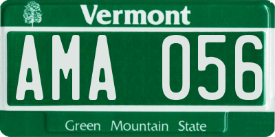 VT license plate AMA056