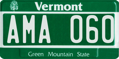 VT license plate AMA060