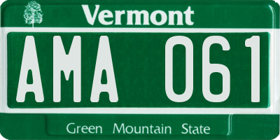 VT license plate AMA061
