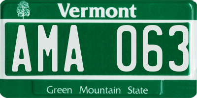 VT license plate AMA063