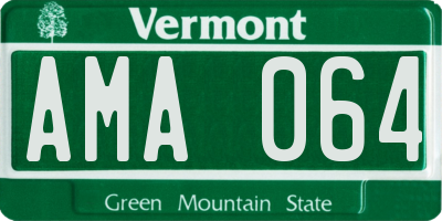 VT license plate AMA064