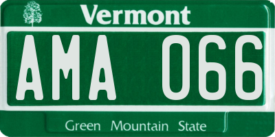 VT license plate AMA066