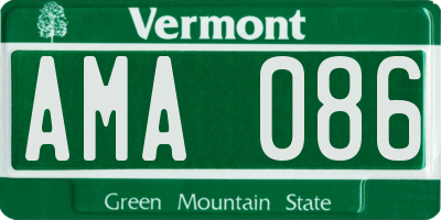 VT license plate AMA086