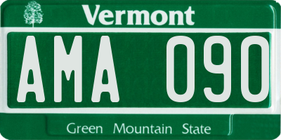 VT license plate AMA090