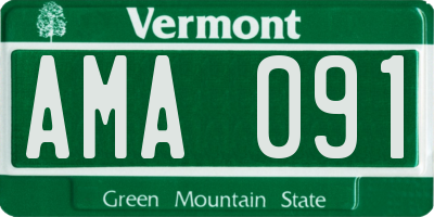 VT license plate AMA091
