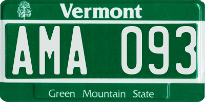 VT license plate AMA093