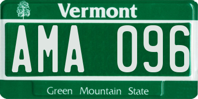 VT license plate AMA096