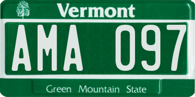 VT license plate AMA097