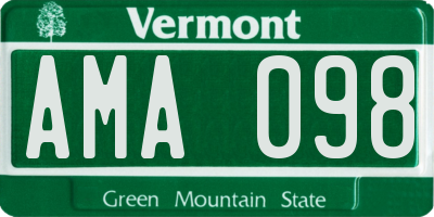 VT license plate AMA098