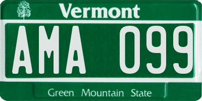 VT license plate AMA099