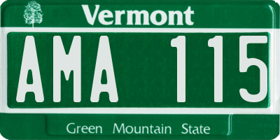 VT license plate AMA115