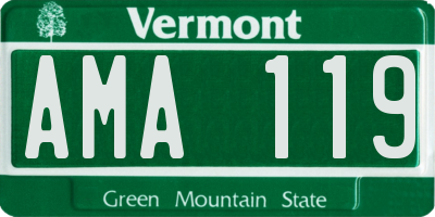 VT license plate AMA119