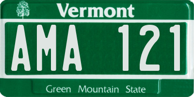 VT license plate AMA121