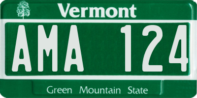 VT license plate AMA124