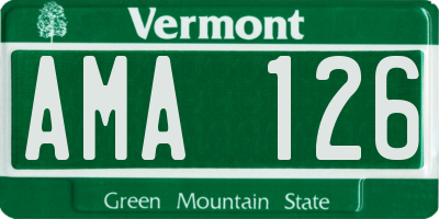 VT license plate AMA126