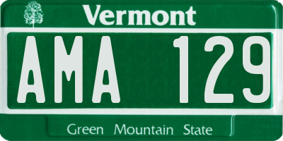 VT license plate AMA129