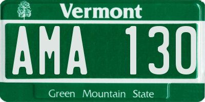 VT license plate AMA130