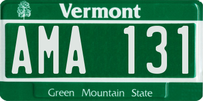 VT license plate AMA131