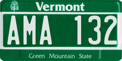 VT license plate AMA132