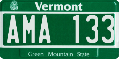 VT license plate AMA133