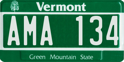 VT license plate AMA134