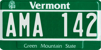 VT license plate AMA142