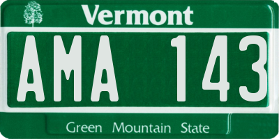 VT license plate AMA143