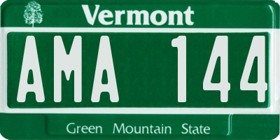 VT license plate AMA144