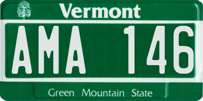VT license plate AMA146