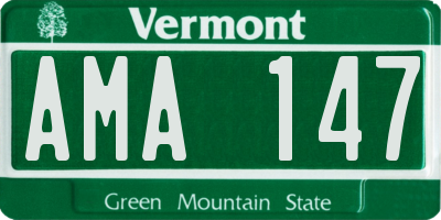 VT license plate AMA147