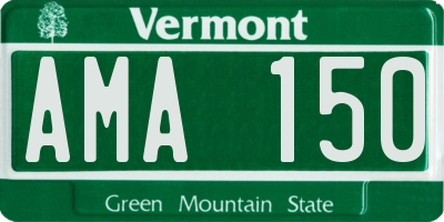 VT license plate AMA150