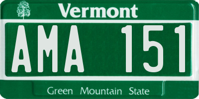VT license plate AMA151