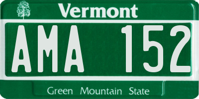 VT license plate AMA152