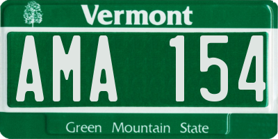 VT license plate AMA154