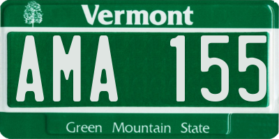 VT license plate AMA155