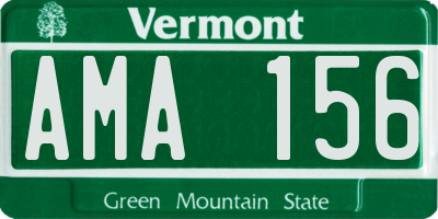 VT license plate AMA156