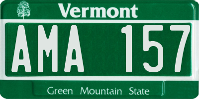 VT license plate AMA157