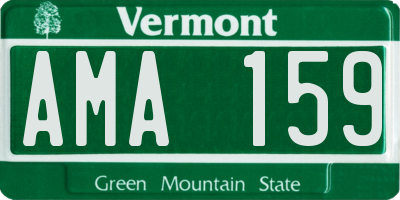 VT license plate AMA159