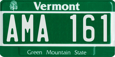 VT license plate AMA161