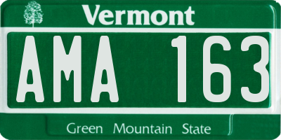 VT license plate AMA163