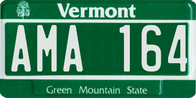 VT license plate AMA164