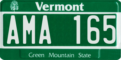 VT license plate AMA165