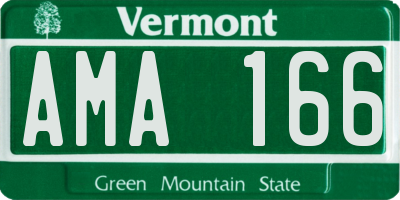 VT license plate AMA166