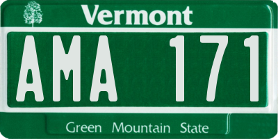 VT license plate AMA171