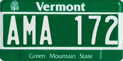 VT license plate AMA172