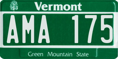 VT license plate AMA175