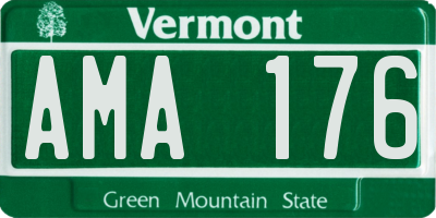 VT license plate AMA176