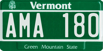 VT license plate AMA180