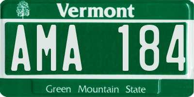 VT license plate AMA184